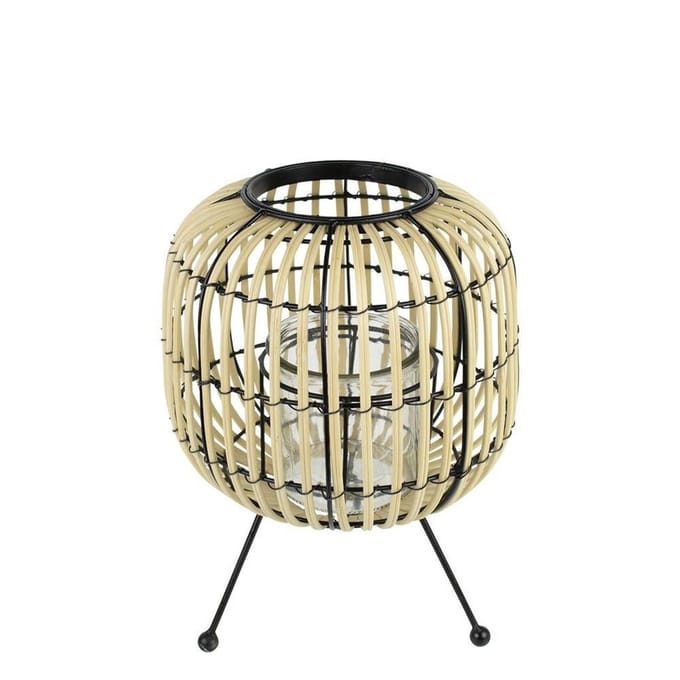 windlicht driepoot naturel/zwart 30cm