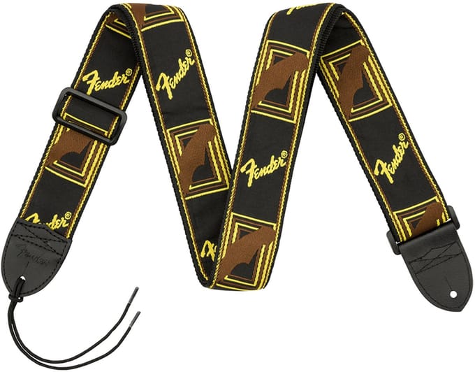 Gitaarband – Monogrammed – 2 inch – Black/Yellow/Brown