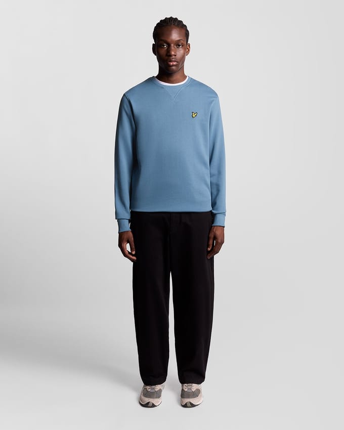 Lyle & Scott Sweat Crewneck Ocean Blauw - Maat S - Heren - Sweaters