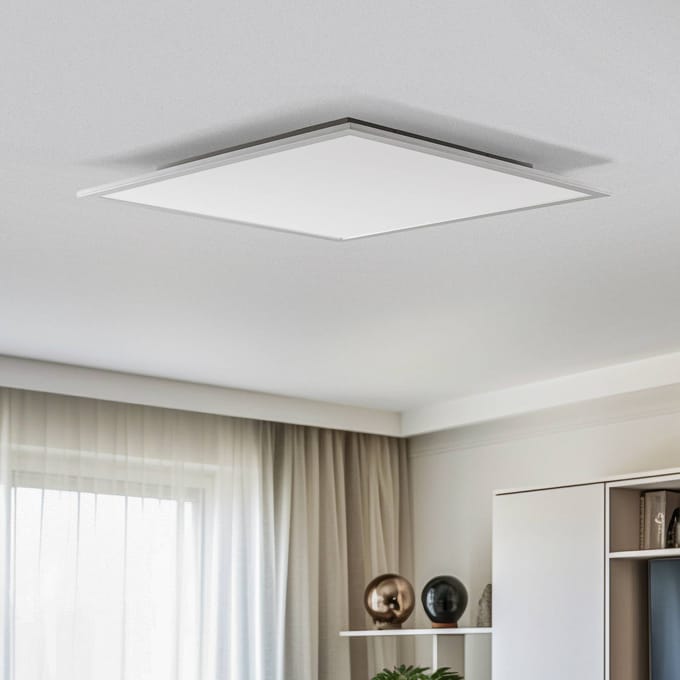 Lindby - LED paneel - 1licht, aluminium - H: 5.2 cm - wit, zilver - Inclusief lichtbron