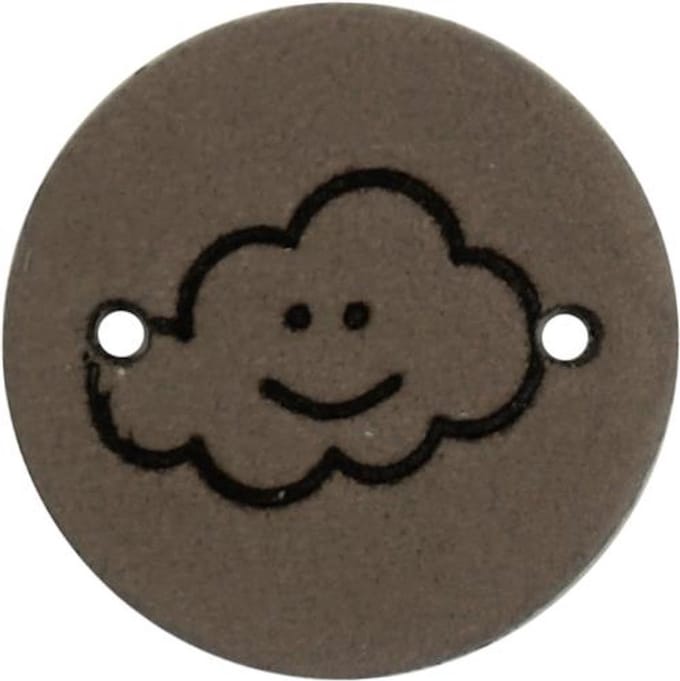 Durable Leren Label met Wolkopdruk – 2 cm – Set van 2 Stuks