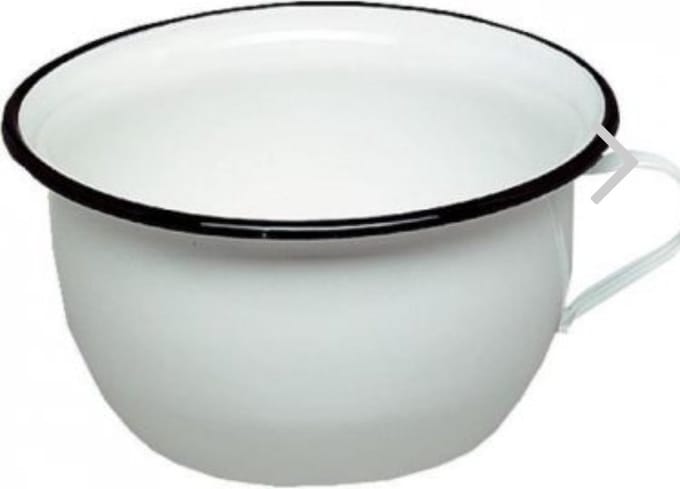 Pispot nachtemmer toiletemmer email 22x11.5cm