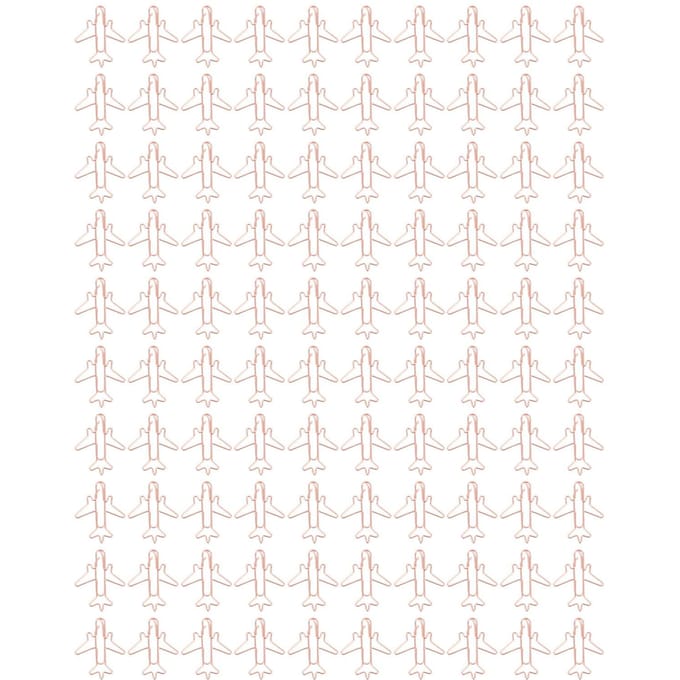 Lot de 80 trombones en forme d'avion en or rose pour éviter la rouille white