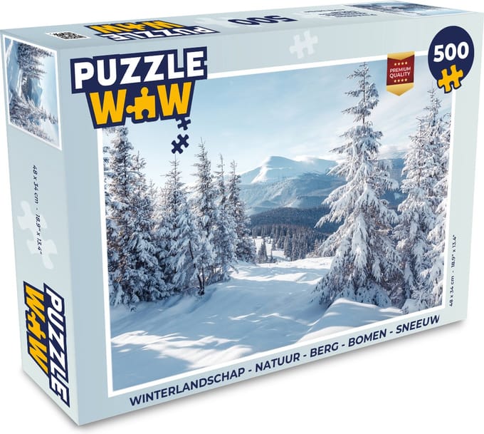 Puzzel Winterlandschap - Natuur - Berg - Bomen - Sneeuw - Legpuzzel - Puzzel 500 stukjes
