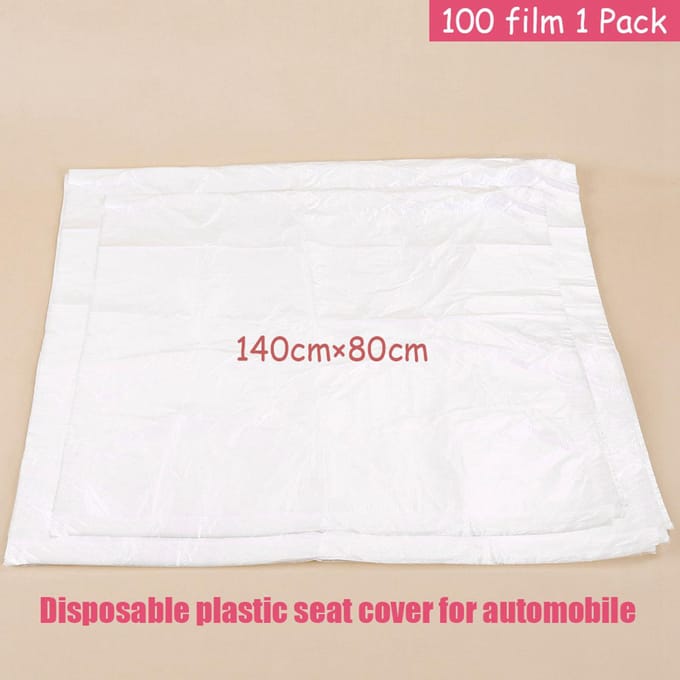Lot de 100 housses de siège de voiture jetables en plastique pour mécanicien noir