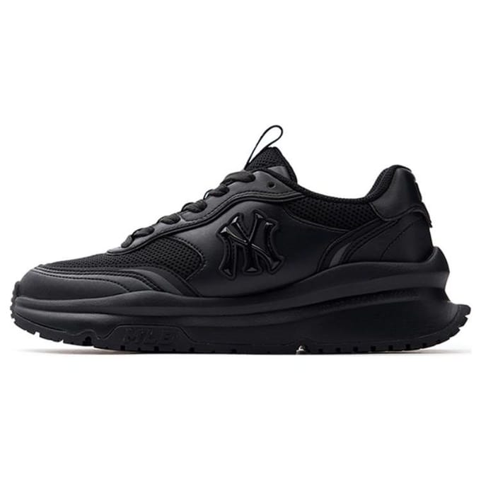 MLB Chunky Runner Confortable Polyvalent Tissu Cuir Synthétique Durable Respirant Basse Coupe Décontracté Chaussures de Course Baskets Unisexes Noir 3ASHCRL3N-50BKS 38.5