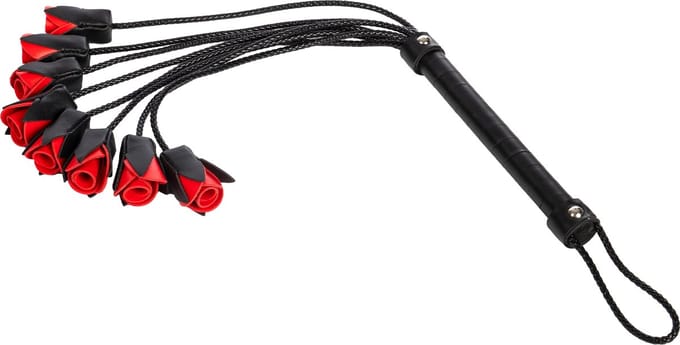Rimba - BDSM Flogger met Rozen - Zwart/Rood