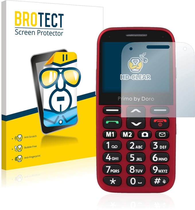 BROTECT - Screenprotector voor Doro Primo 366 - Folie Beschermfolie transparant 2 Stuks