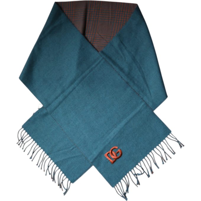 Blauw Groene Wol Fringe Sjaal Wrap Schal