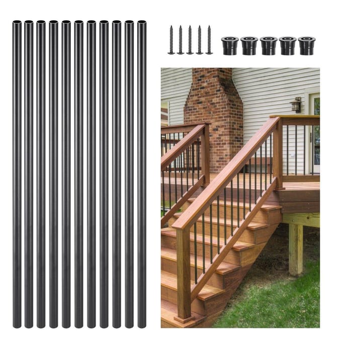 Trapleuningen 51 Stuks 26 In Aluminium Balusters met Schroeven/Leuningdoppen
