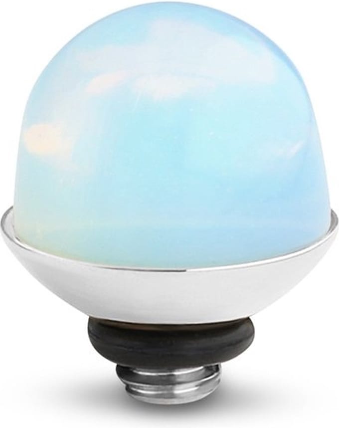 Melano Twisted Bulb Steentje Moonstone | Zilver