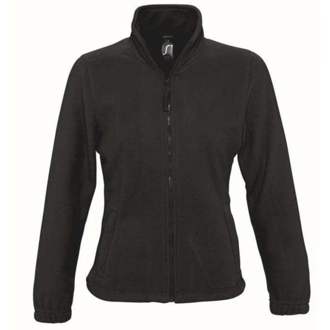 SOLS Dames/dames North Full Zip Fleece Jacket (Zwart)