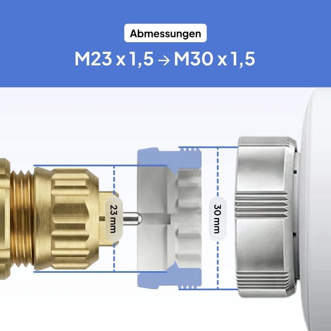 Adapter voor Radiatorventiel RA naar M30 x 1,5mm - 2 Stuks