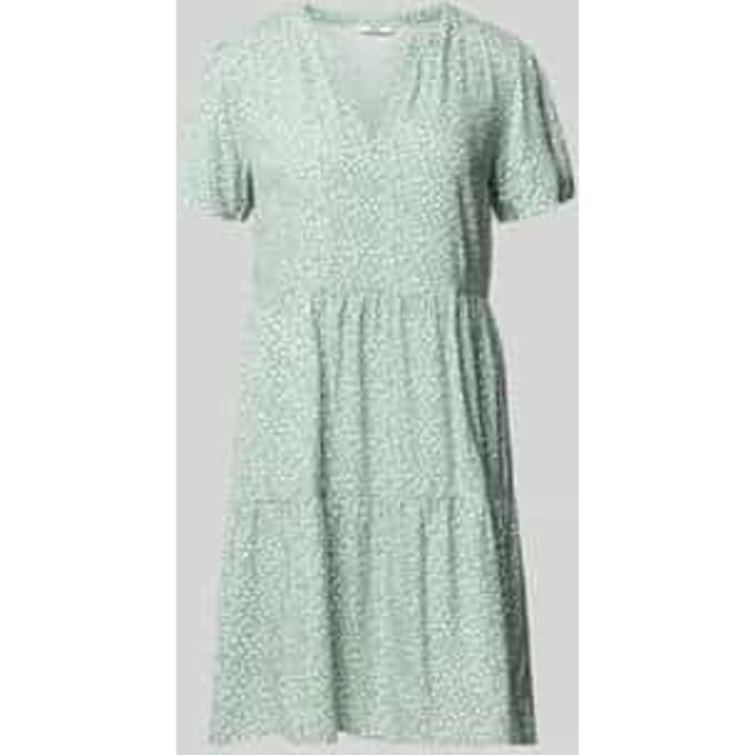 Only Onl Zally Life Short Sleeve Thea Dames Mini-jurk - groen/wit - L