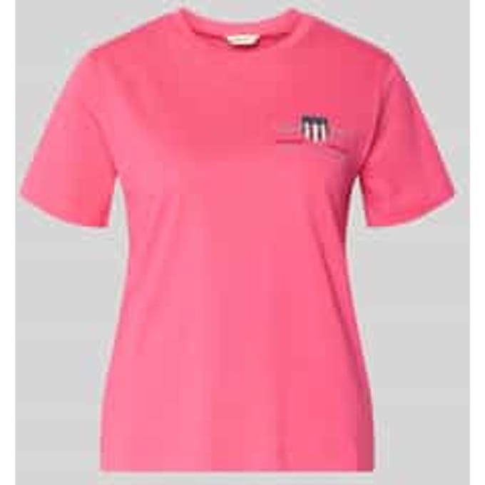 T-shirt met ronde hals en labelstitching