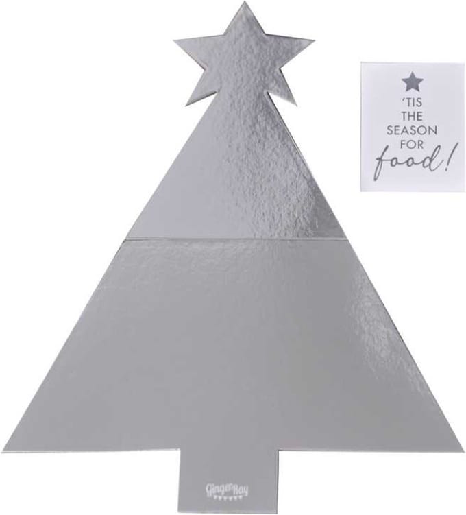 Hapjesplank Kerstboom Zilver