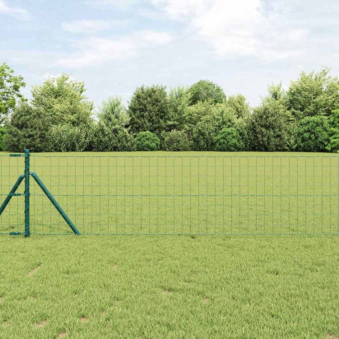 vidaXL - Euro - Hek - 0,6 - x - 50 - m - PVC-gelaagd - ijzer - Groen