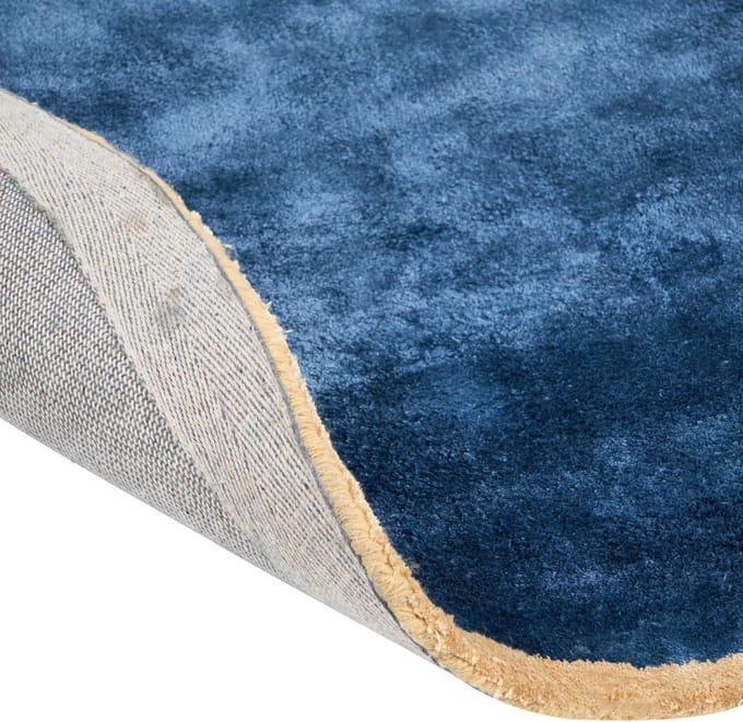 KANRACH - Vloerkleed - Marineblauw - 200 x 200 cm - Viscose