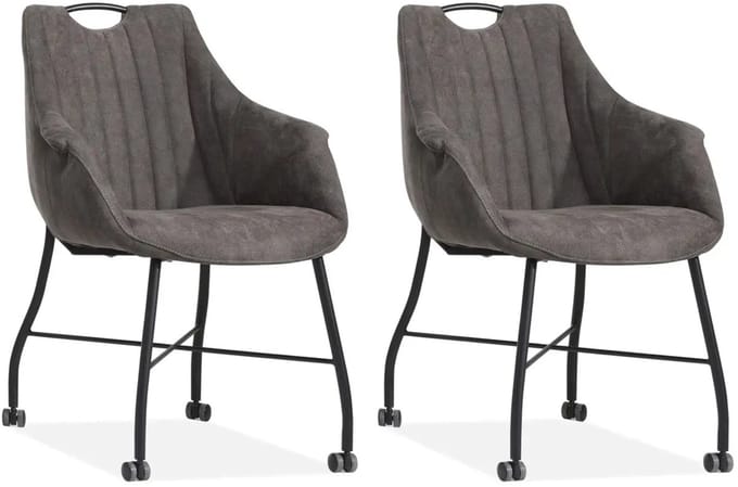 MX Sofa - Eetkamerstoel Metric - Antraciet (set van 2 stoelen)