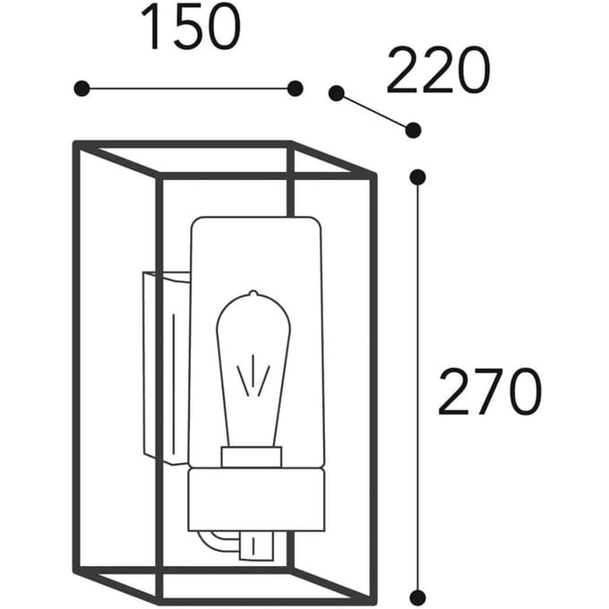 Moretti Luce Buitenwandlamp Cubic³ 3364 nikkel antiek/opaal