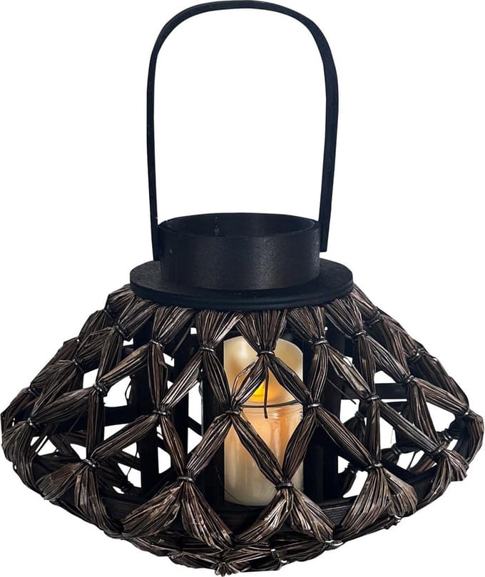 Dekoratief | Lantaarn m/oor, naturel, rotan/glas, 30x30x21cm | A250657