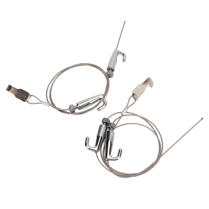 2 stuks Schilderijrail Ophangsysteem Professionele Verstelbare Schilderij Ophangdraad Kit voor Tentoonstelling 1m / 3.3ft