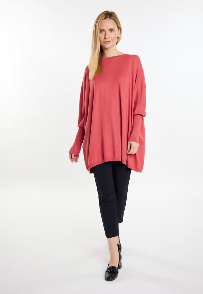 usha Gebreide trui Dames Vintage rood