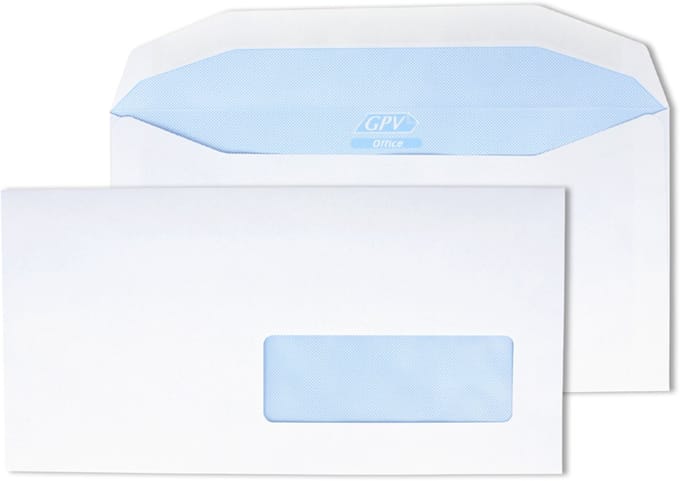 GPV enveloppen wit 114 x 229 mm zonder venster