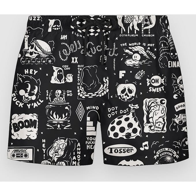 The Dudes Flashy Pattern Boardshorts zwart