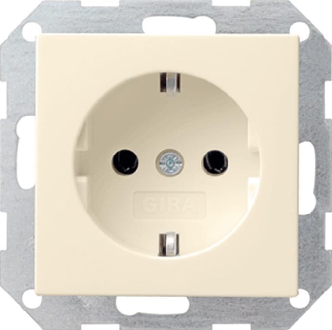 Gira - Wandcontactdoos met Randaarde Creme