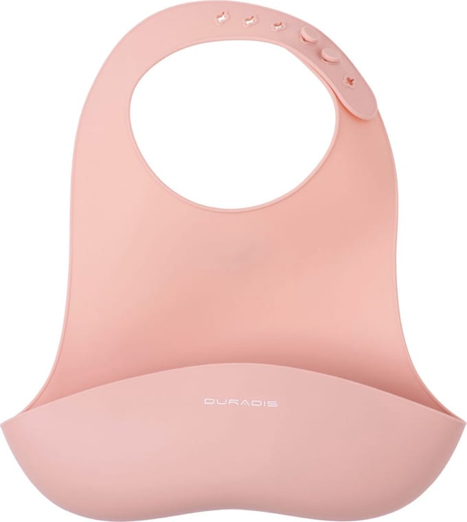 Duradis - Siliconen slabbetje met opvangbakje - Baby Pink