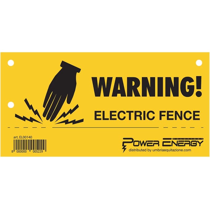 Waarschuwingsbord elektrisch hek Power Energy