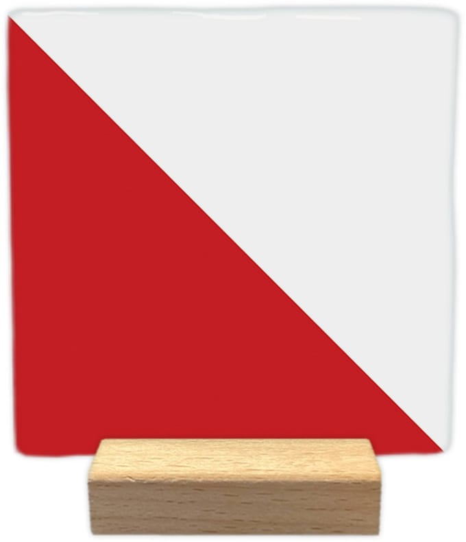 Decoratie tegeltje - Utrecht - keramisch - 10x10 cm - inclusief houder