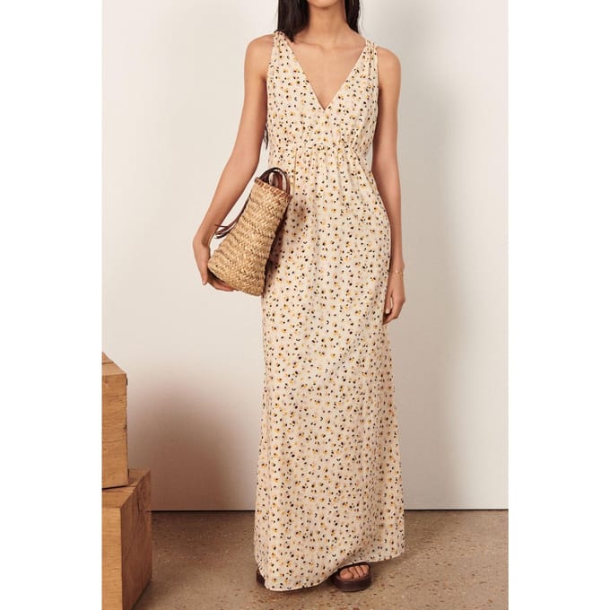 BA&SH Robe Becky Ecru Taglia: L | Maxi abiti Outlet | Donna | Marrone