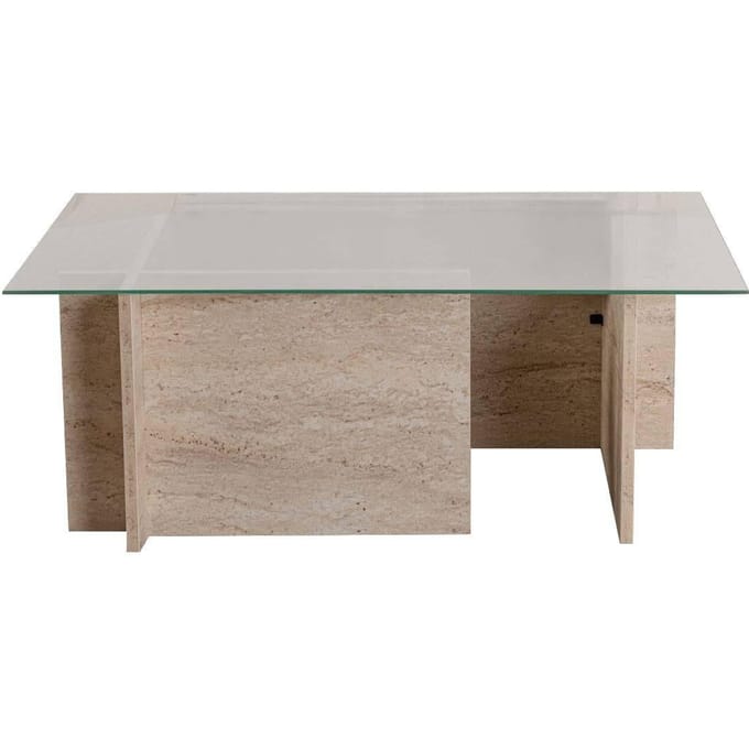 Houten salontafel "Vetrino" - 105 x 65 x 40 cm - Travertin
