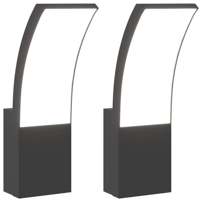vidaXL Buitenwandlampen 2 st LED gegoten aluminium zwart