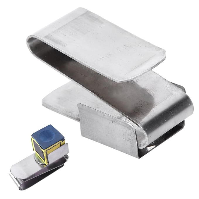 Magnetische Snooker Pool Keu Krijthouder Draagbare Roestvrijstalen S-vormige Clip Compact Formaat white