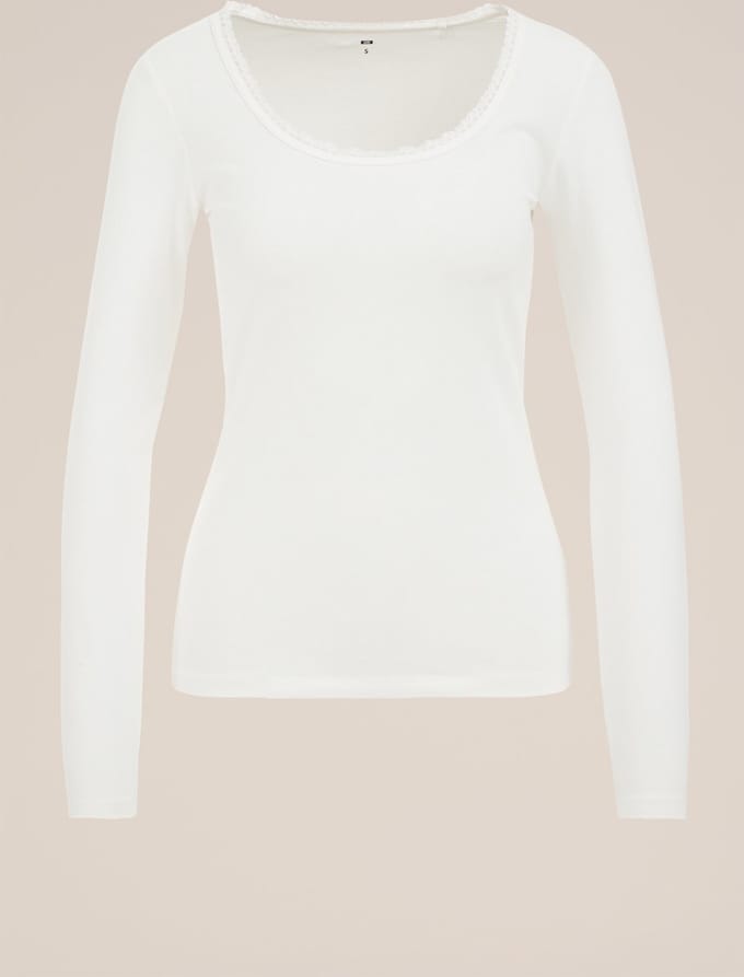 WE Fashion Dames T-shirt met kant