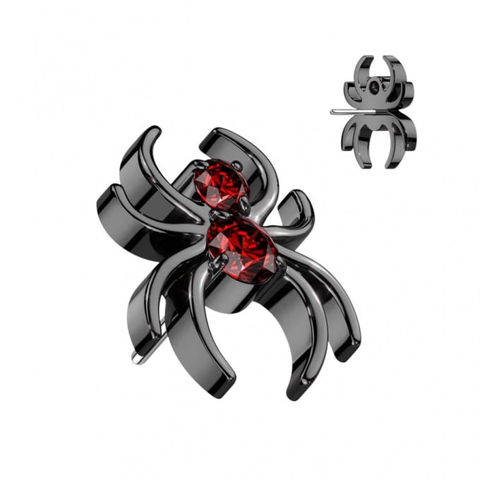 piercing titanium spider top 1.2x8 - zwart - LMPiercings