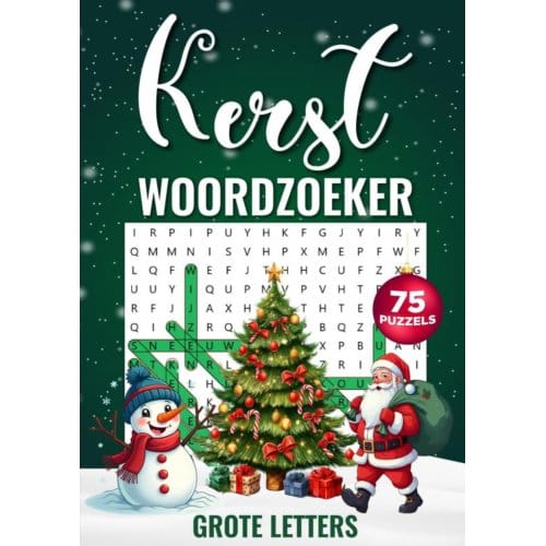 Woordzoeker Kerst - Grote Letters, 75 Puzzels Incl. Oplossingen - Woordzoeker Specialist