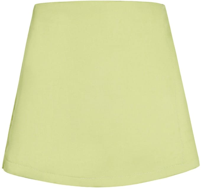 Gestructureerde Polyester Vrouwen Asymmetrische Shorts - Groen - Maat M