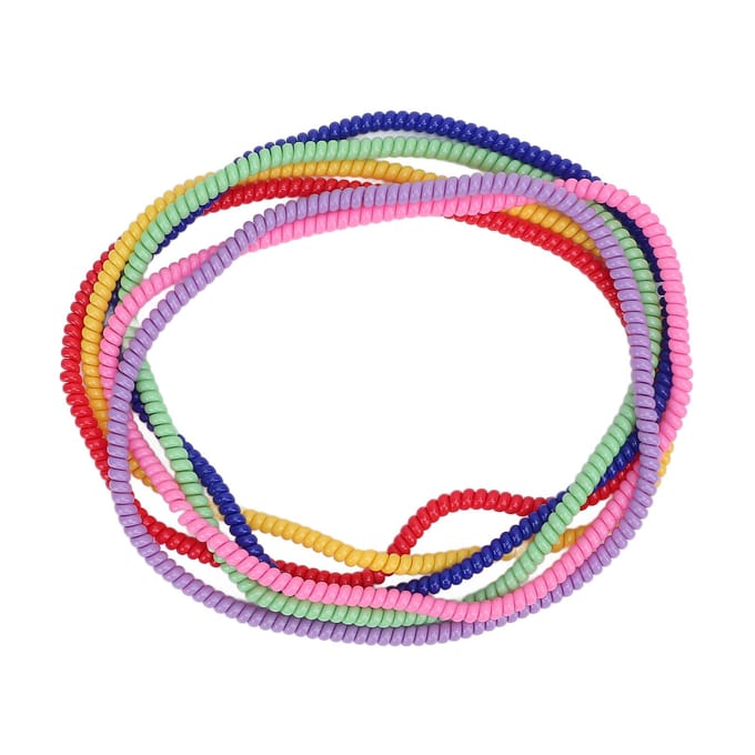 6 Stuks Rekbare Spiraalketting Sensorisch Kinderen Getextureerd Patroon Siliconen Kleurrijk Sensorische Ketting pink