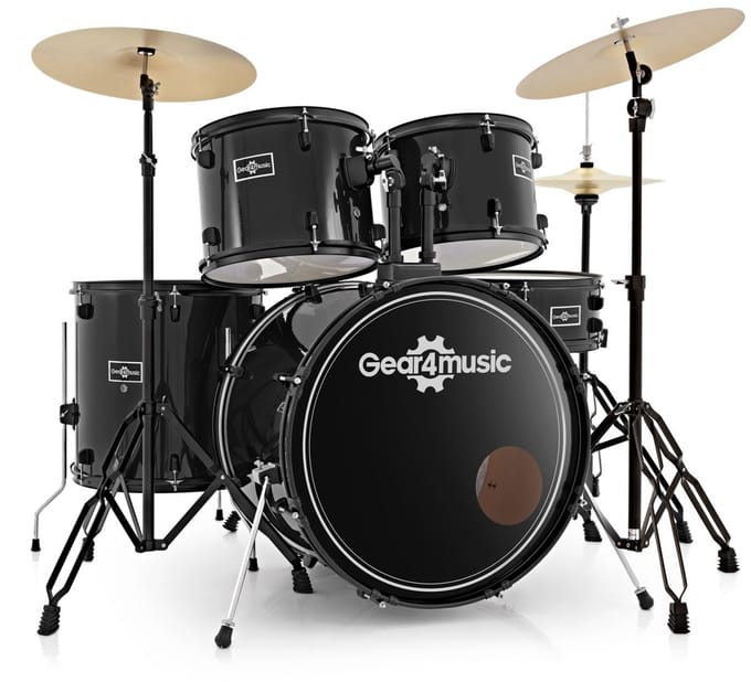 BDK-1plus Fullsize Beginnersdrumstel van Gear4music, Zwart