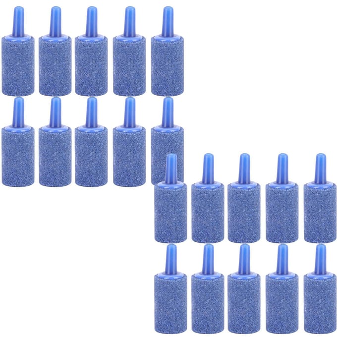 20 STUKS Blauwe Zandsteen Cilindervorm Aquarium Beluchting Luchtsteen Vistentank Zuurstofpomp Luchtbellenstenen blue