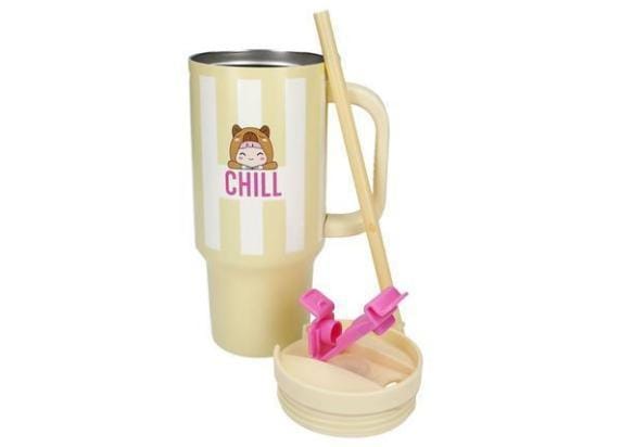 Depesche PENfection To Go beker met rietje CHILL Drinkflessen