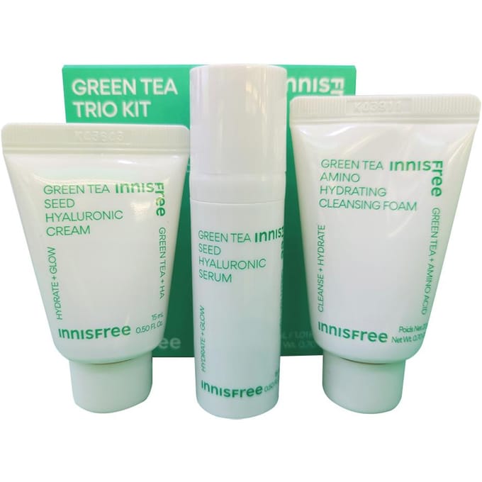Innisfree Groene Thee Trio Kit (Serum15ml+Crème15ml+Vorm20g) #1KIT white
