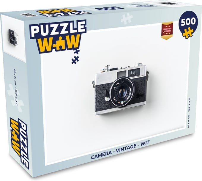 Puzzel Camera - Vintage - Wit - Legpuzzel - Puzzel 500 stukjes