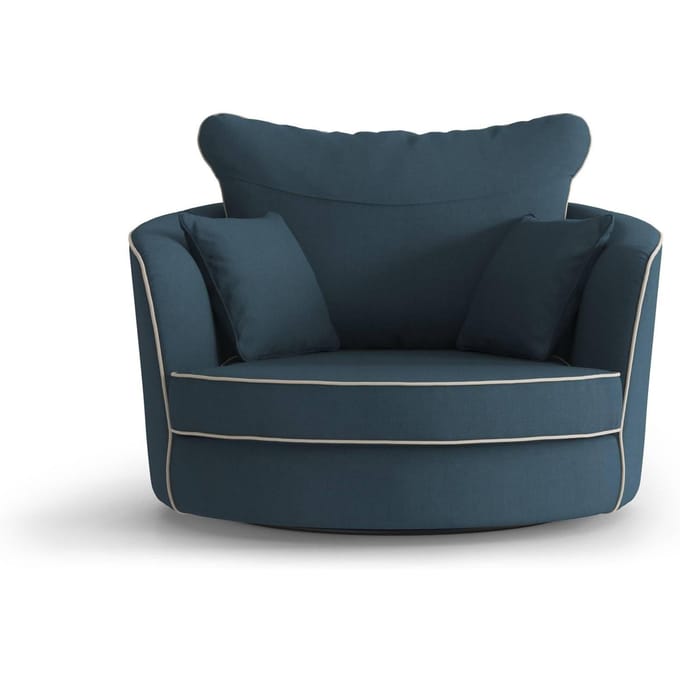 Fauteuil Vendôme linnen draaibaar met contrast piping | NADUVI Collection