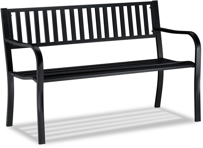 tuinbank - 2 zits- 127,5 cm breed - metaal - zwart