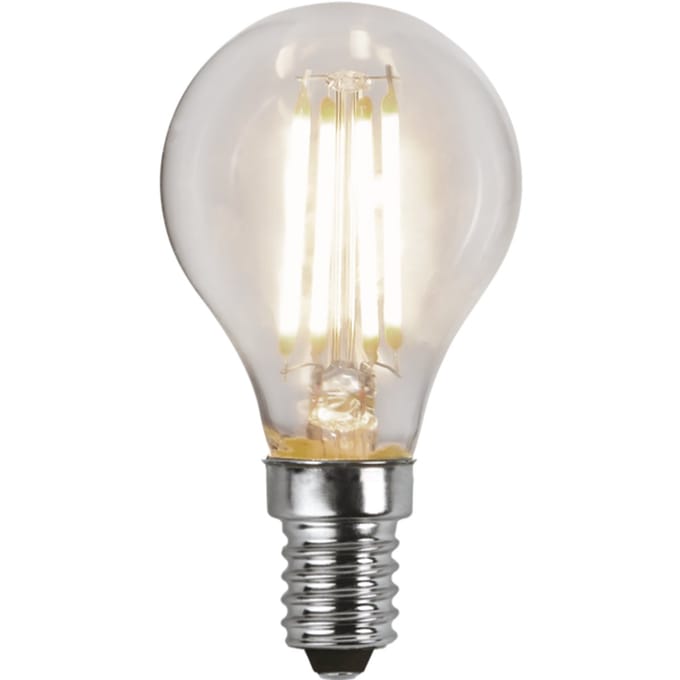 3 standen - Standaard bol - E14 - 4.2W - Warm Wit - 3000K - Filament - Helder